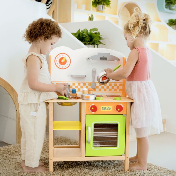 Детская кухня Viga Toys из дерева с посудой (50957FSC) 50957FSC фото