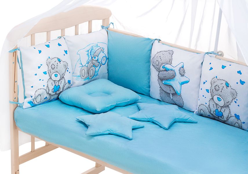 Дитяча постіль Babyroom Bortiki Print-08 blue teddy 625473 фото