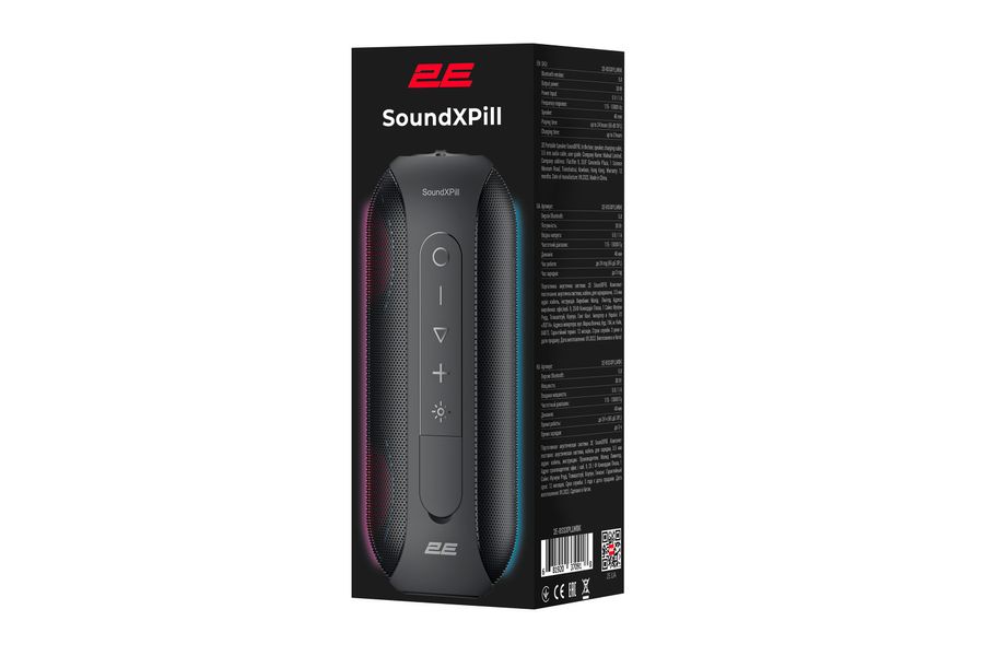 Акустична система 2E SoundXPill TWS, MP3, Wireless, Waterproof Black (2E-BSSXPLLWBK) 2E-BSSXPLLWBK фото