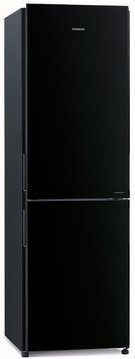 Холодильник Hitachi з нижн. мороз., 190x60х65, холод.відд.-215л, мороз.відд.-115л, 2дв., А+, NF, інв., чорний (скло) (R-BG410PUC6GBK) R-BG410PUC6GBK фото