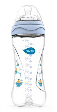 Дитяча пляшечка Nuvita Mimic 330 мл 4м+ Антиколікова, блакитна NV6050Blue - Уцінка NV6050Blue фото