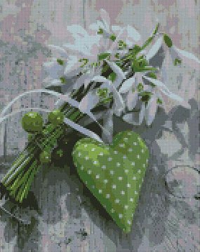 Алмазная мозаика «Зеленое сердце» Strateg 40х50 см (FA40801) FA40801 фото
