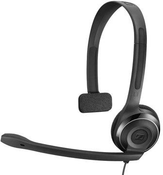 Гарнитура ПК моно On-Ear EPOS PC 7 Chat, USB, uni mic, 2м, черный (1000431) 1000431 фото
