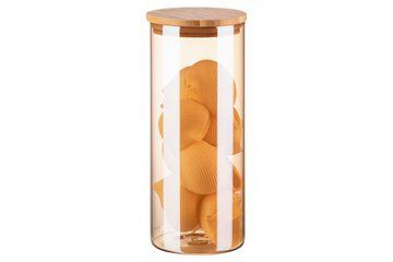 Банка для хранения Ardesto Golden Moon, круглая, 1000 мл, стекло, бамбук (AR1310BLRG) AR1310BLRG фото