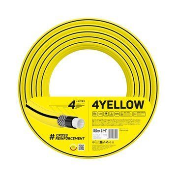 Шланг садовий Cellfast 4YELLOW 3/4" 50м, 4 шари, до 20 Бар, -10&hellip;+50°C (10-522) 10-522 фото