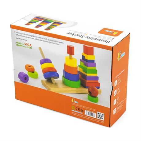 Набір дерев'яних пірамідок Viga Toys Три фігури (50567) 50567 фото