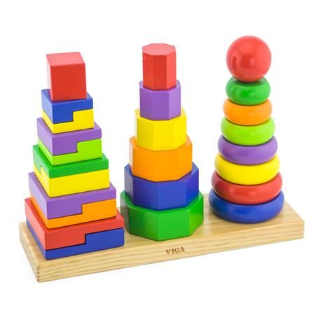 Набор деревянных пирамидок Viga Toys Три фигуры (50567) 50567 фото