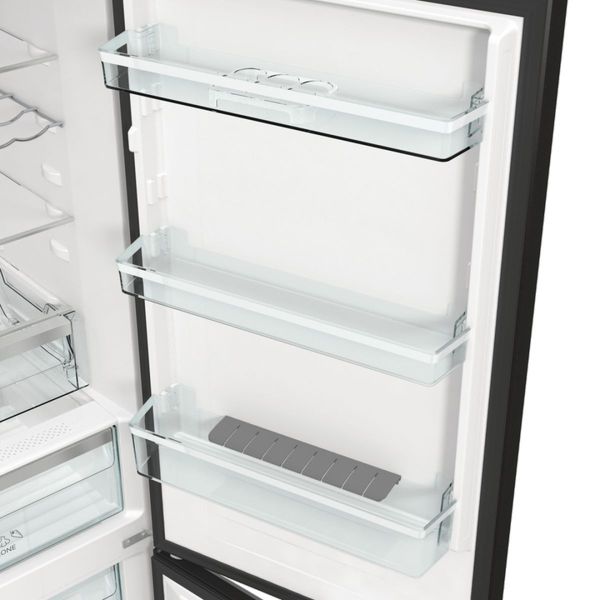 Холодильник Gorenje з нижн. мороз. камерою, 185х60х60см, 2 дв., Х- 204л, М- 96л, A+, NoFrost Plus, Fresh zone, чорний (NRK619EABXL4) NRK619EABXL4 фото