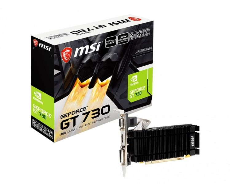 Відеокарта MSI GeForce G T730 2GB GDDR3 low profile silent (N730K-2GD3H/LPV1) N730K-2GD3H/LPV1 фото
