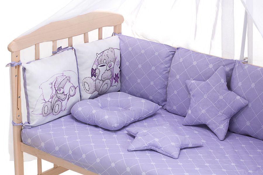 Дитяча постіль Babyroom Bortiki Print-08 purple teddy 625473 фото
