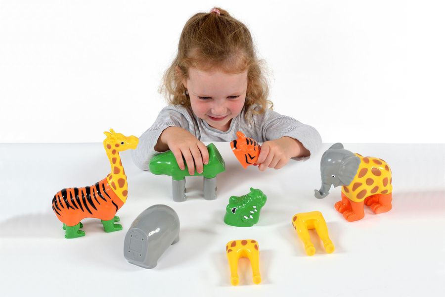 Пазл 3D детский магнитные животные POPULAR Playthings Mix or Match (тигр, крокодил, слон, жираф) (PPT-62000) PPT-62000 фото