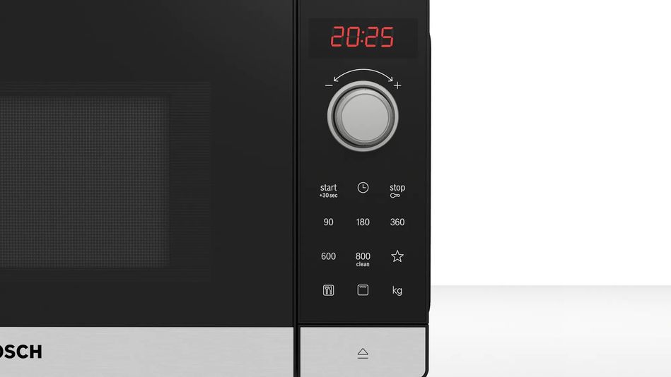 Микроволновая печь Bosch, 20л, электр. управляющий, 800Вт, гриль, дисплей, черный FEL023MS1 фото