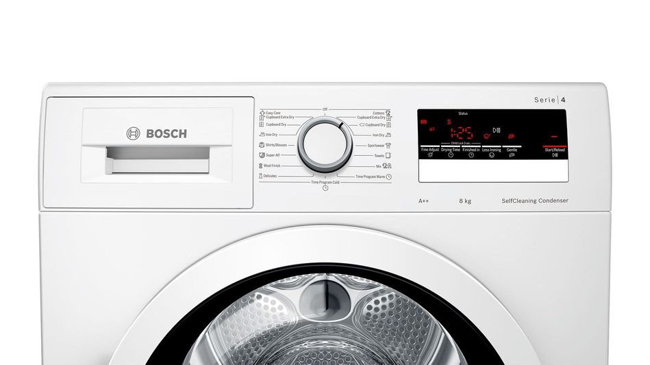 Сушильная машина Bosch тепловой насос, 8кг, A++, 60см, дисплей, белый (WTM85251BY) WTM85251BY фото