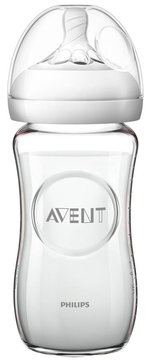 Пляшечка для годування Avent Natural скляна 240 мл (SCF053/17) SCF053/17 фото