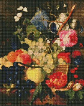 Алмазна мозаїка "Кошик із фруктами" Ідейка AMO7248 40х50 см AMO7248 фото
