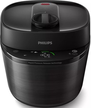 Мультиварка-скороварка PHILIPS All-in-One Cooker, 1000Вт, чаша-5л, кнопочное управление, пластик, черный (HD2151/40) HD2151/40 фото
