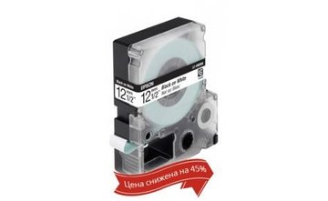 Картридж с лентой Epson LK4WBN принтеров LW-300/400/400VP/700 Standard Black/White 12mm/9m C53S654021 фото