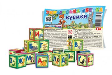 Детские развивающие кубики "Абетка" , 9 кубиков в наборе (1-059) 1-059 фото