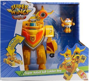 Ігровий набір Super Wings Super Robot Suit Золотий Хлопчик (Golden Boy) (EU770352) EU770352 фото