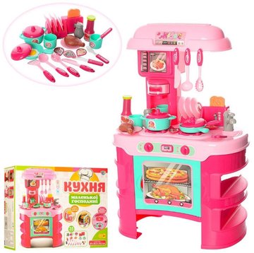 Детская игрушечная кухня 008-908 с посудой Розовый 008-908 фото