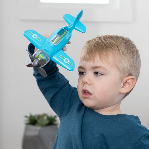 Игрушечный самолет Крутись пропеллер Fat Brain Toys Playviator голубой (F2262ML) F2262ML фото