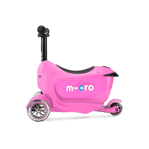 Самокат MICRO серії "Mini2go Deluxe Plus" - РОЖЕВИЙ (до 50 kg, до 20 kg з сидінням, триколісний) (MMD033) MMD032 фото