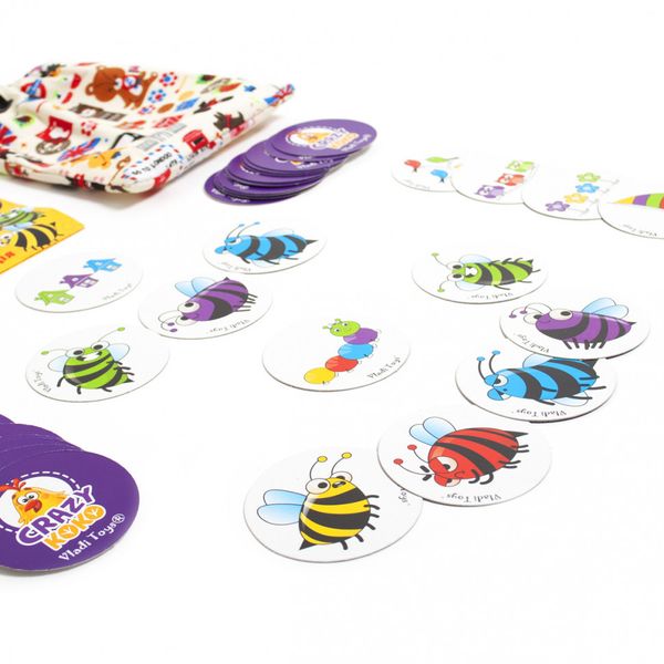 Дитяча настільна гра в мішечку "Школа бджоли" карткова (VT8077-15) VT8077-15 фото