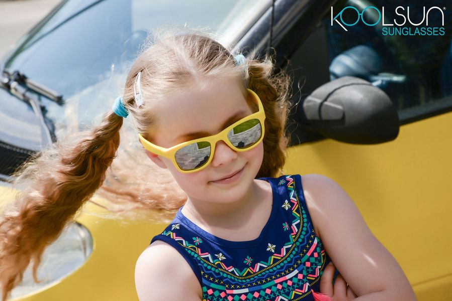 Дитячі сонцезахисні окуляри Koolsun золотого кольору (Розмір: 3+) (WAGR003) KS-WAGR003 фото