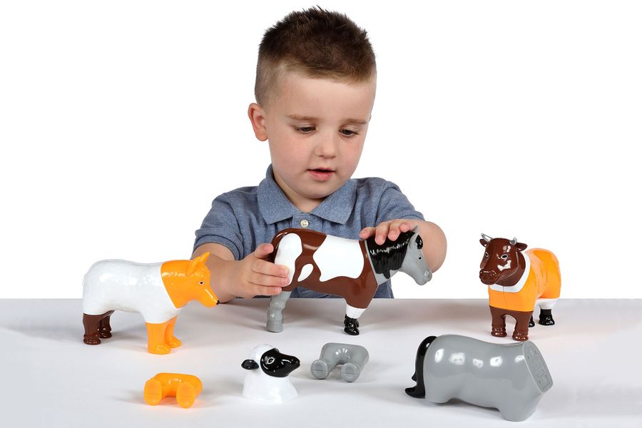 Пазл 3D детский магнитные животные POPULAR Playthings Mix or Match (корова, лошадь, овца, собака) (PPT-62001) PPT-62001 фото