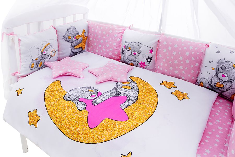 Дитяча постіль Babyroom Bortiki Print-08 pink teddy 625473 фото