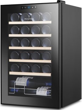 Холодильник Philco для вина, 74х43х45 холод.відд.-63л, зон - 1, бут-24, диспл, підсвітка, чорний PW24KF PW24KF фото