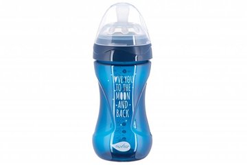 Детская Антиколиковая бутылочка Nuvita NV6032 Mimic Cool 250мл темно-синяя - Уцінка NV6032NIGHTBLUE фото