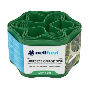 Стрічка газонна Cellfast, бордюрна, хвиляста, 10смх9м, зелений 30-001H фото