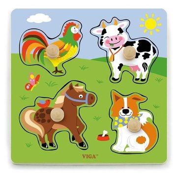Дерев'яна рамка-вкладиш Viga Toys Звірята на фермі (50839) 50839 фото