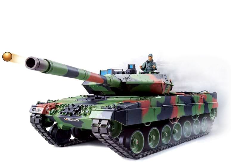 Танк р/у 2.4GHz 1:16 Heng Long Leopard II A6 с пневмопушкой и дымом (HL3889-1) HL3889-1 фото