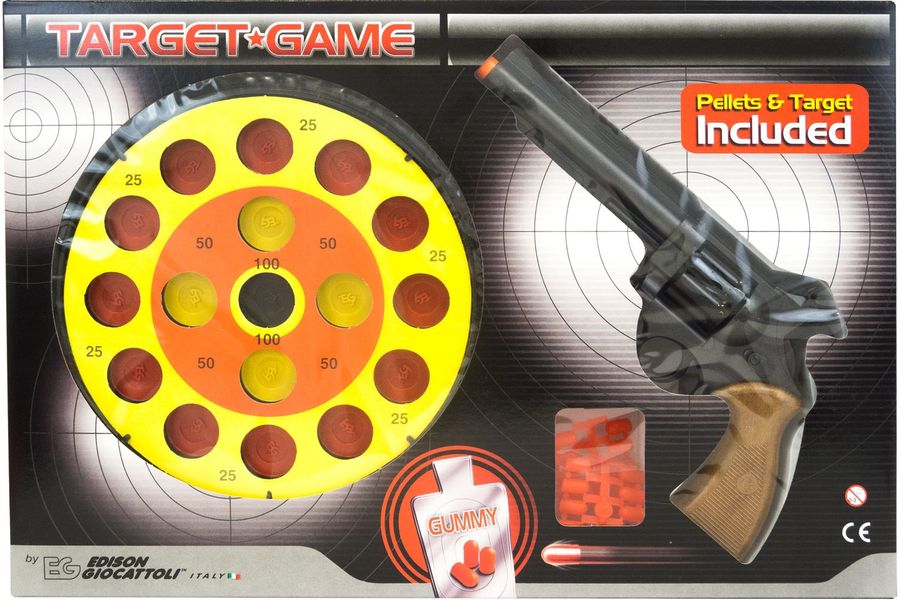 Игрушечный пистолет с мишенью Edison Giocattoli Target Game 28см 8-зарядный (485/22) ED-0485220 фото