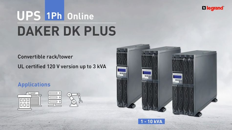 Источник бесперебойного питания Legrand Daker DK Plus 5000VA/5000W, RT2U, RS232, USB, EPO, без батарей, Terminal (310175) 310175 фото