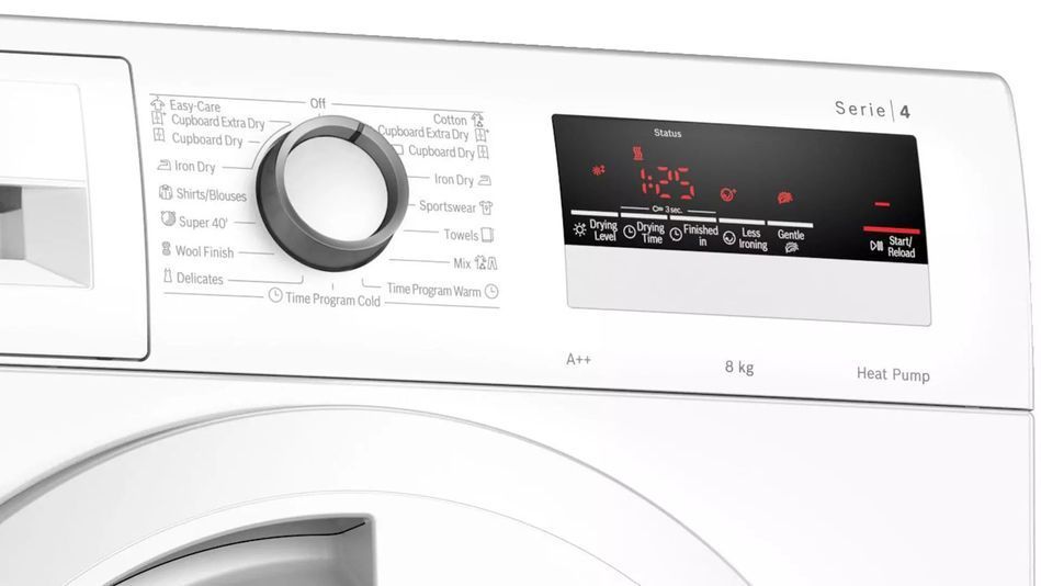 Сушильная машина Bosch тепловой насос, 8кг, A++, 60см, дисплей, белый WTH85205UA (WTH83253BY) WTH83253BY фото