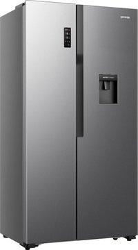 Холодильник SBS Gorenje, 179х65х91см, 2 двері, 334(174)л, А+, NF+, Зона св-ті, диспенсер, LED Диспл, Сірий (NS9FSWD) NS9FSWD фото