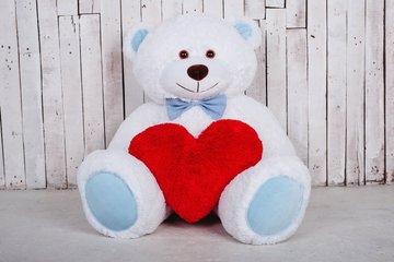 Велика м'яка іграшка Ведмідь з серцем Yarokuz Біллі 150 см Біло-блакитний (YK0047) YK0051 фото