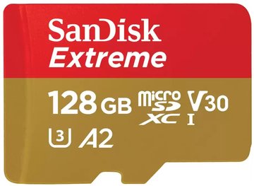 Карта памяти SanDisk microSD 128GB C10 UHS-I U3 R190/W90MB/s Extreme V30 (SDSQXAA-128G-GN6MN) SDSQXAA-128G-GN6MN фото