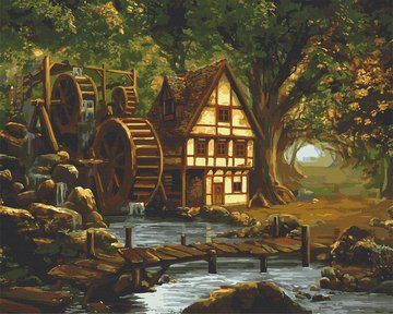Картина за номерами. Art Craft "Млин в зачарованому лісі" 38 * 50 см (10543-AC) 10543-AC фото