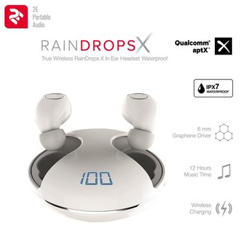 Навушники 2E RainDrops Х True Wireless Waterproof Mic White 2E-EBTWRDXWH 2E-EBTWRDXWH фото