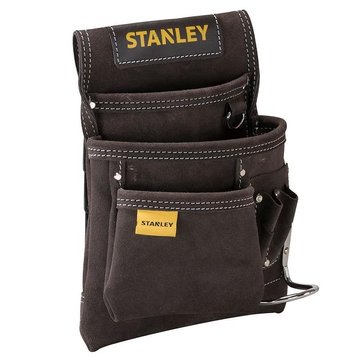 Сумка для инструмента Stanley, карман, 3 отделения, крепкая качественная кожа, металлический держатель для молотка, 28x9x25см (STST1-80114) STST1-80114 фото