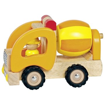 Машинка деревянная Бетономешалка (желтая) Goki (55926G) 55926G фото