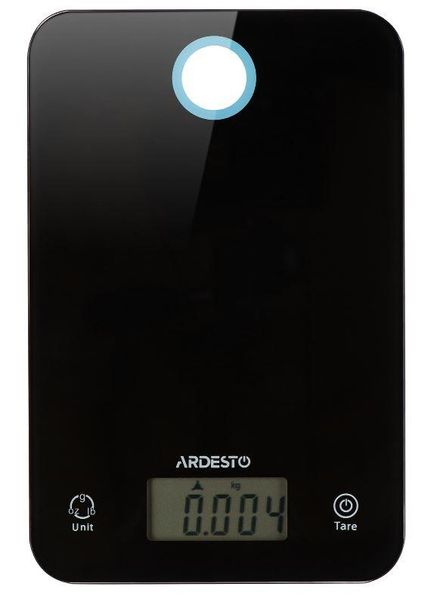 Весы Ardesto кухонные, 5кг, 2хCR2032 в комплекте, стекло, черный (SCK-839B) SCK-839B фото