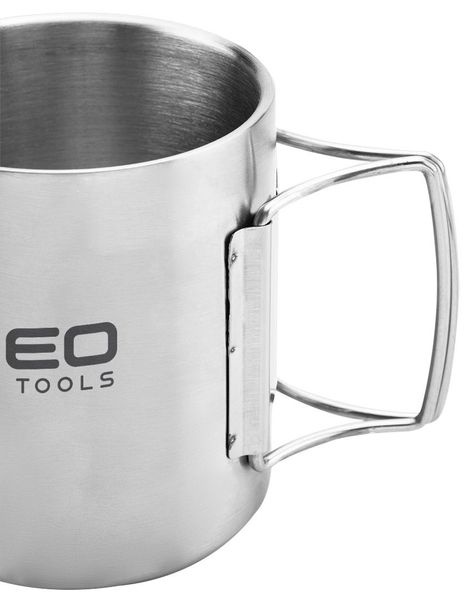 Кухоль туристичний Neo Tools, 320мл, складана ручка, нержавіюча сталь, чохол, 0.15кг (63-150) 63-150 фото