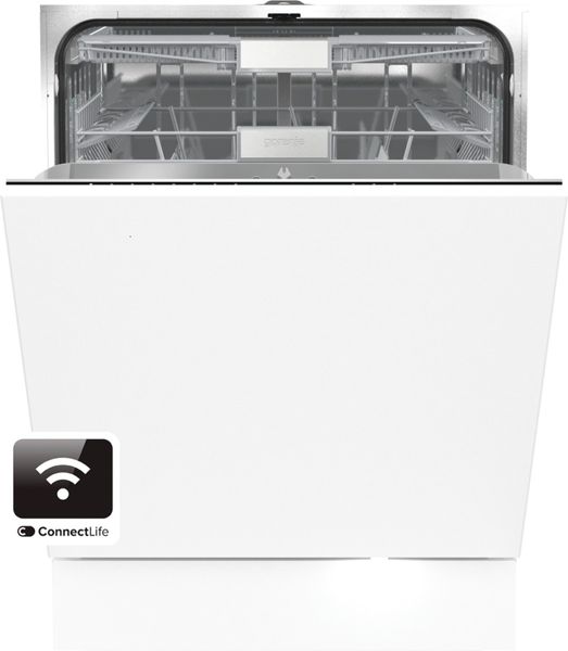 Посудомийна машина Gorenje вбудовувана, 16компл., A+++, 60см, інвертор,Wi-Fi, сенсорн.упр, 3и кошики, білий (GV673C62) GV673C62 фото