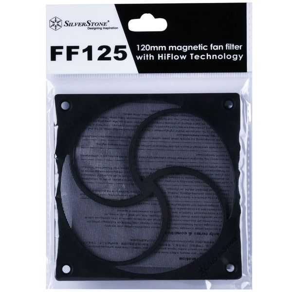 Пиловой магнитный фильтр для корпусного вентилятора SilverStone FF125B, 120mm, Black SST-FF125B фото