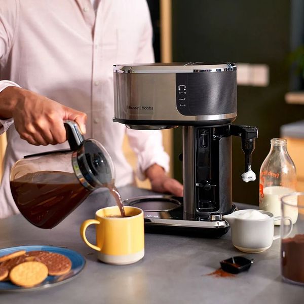 Кавоварка Russell Hobbs крапельна Attentiv Coffee Bar , 1.5л, мелена, LED-дисплей, чорно-метал (26230-56) 26230-56 фото